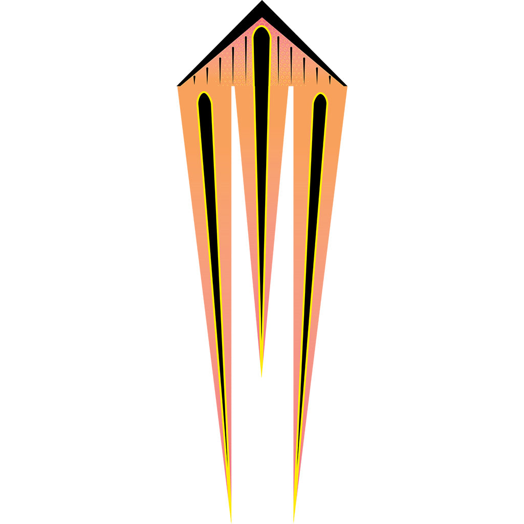 46 in. Flo-Train Delta Kite - Orange Shock (Single Kite)