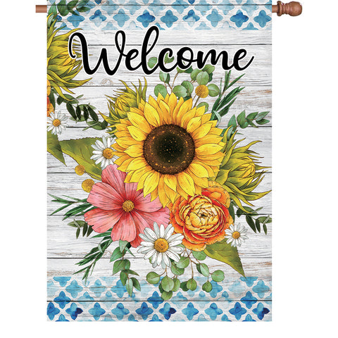 28 in. Flag - Welcome Flowers