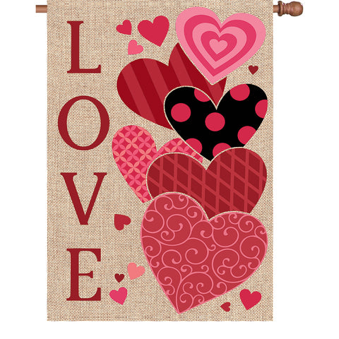 28 in. Flag - Love Hearts