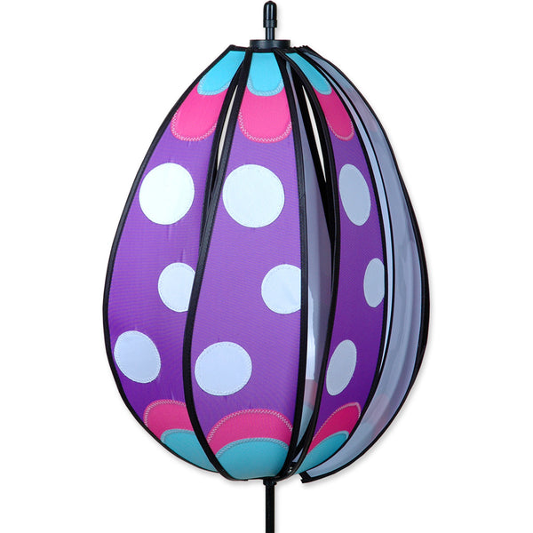 Spinning Egg Spinner - Purple Polka