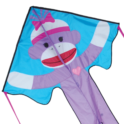 Large Easy Flyer Kite - Girly Sock Monkey
