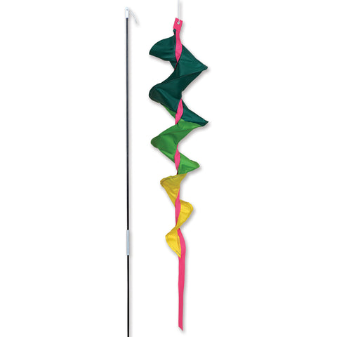SoundWinds Small Fusilli Spinning Recumbent Bike Windsock - Green