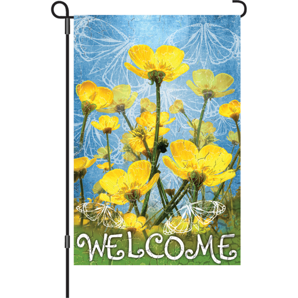 12 in. Flag - Buttercups Welcome