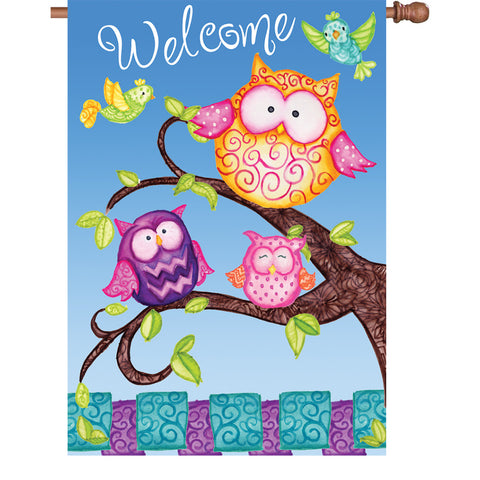 28 in. Flag - Welcome Owls