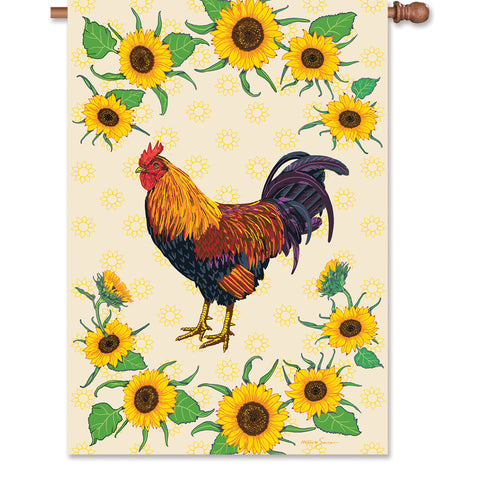 28 in. Flag - Sunflower Rooster