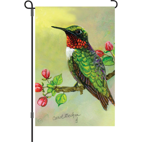 12 in. Flag - Hummingbird And Apple Buds