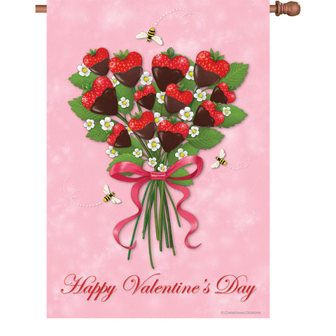 28 in. Flag - Strawberry Bouquet