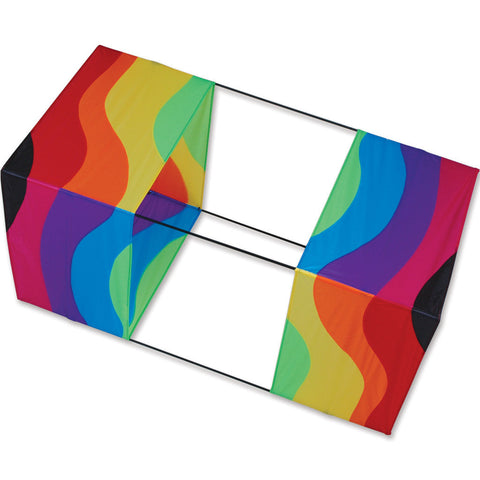 40 in. Box Kite - Wavy Rainbow