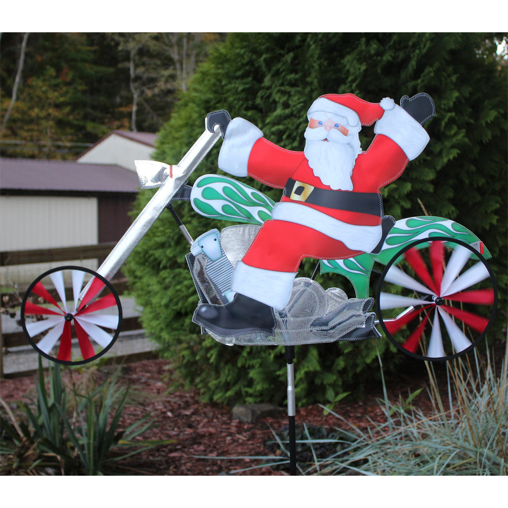 37 in. Chopper Motorcycle Spinner - Santa
