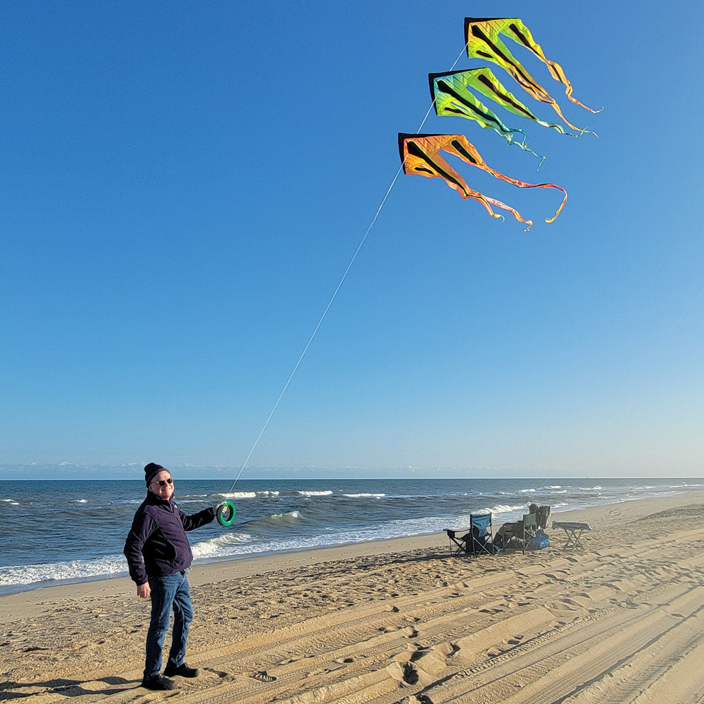 46 in. Flo-Train Delta Kite - Mango Shock (Single Kite)