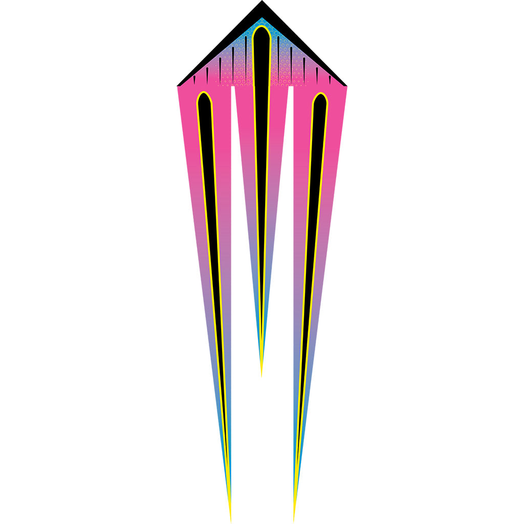 46 in. Flo-Train Delta Kite - Raspberry Shock (Single Kite)
