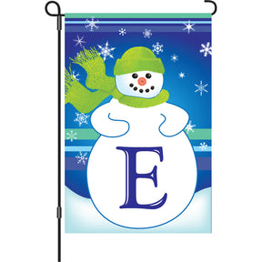 12 in. Winter Monogram Flag - E
