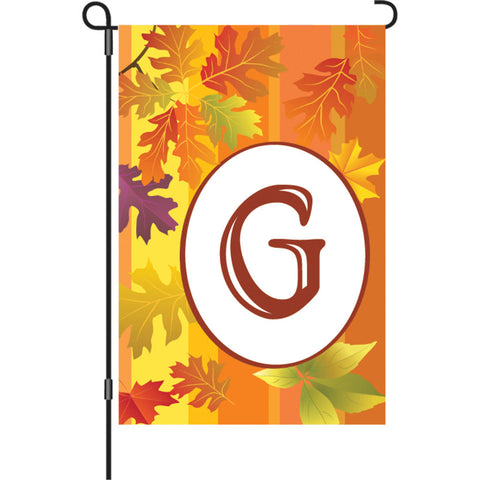 12 in. Fall Monogram Flag - G