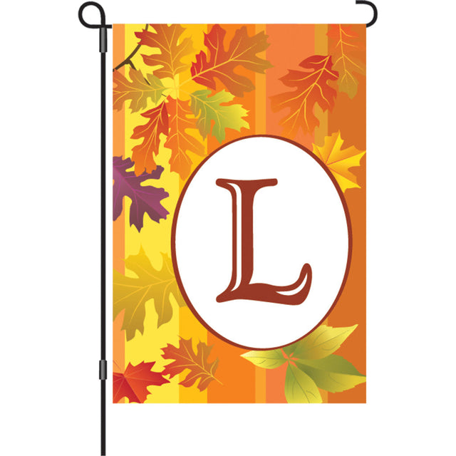 12 in. Fall Monogram Flag - L