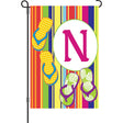 12 in. Summer  Monogram Flag - N