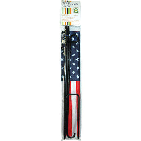 12 in. United States Flag with Flagpole - U.S.A.