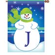 28 in. Winter Monogram Flag - J