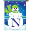 28 in. Winter Monogram Flag - N