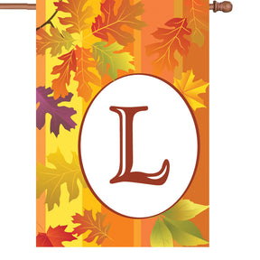 28 in. Fall Monogram Flag - L