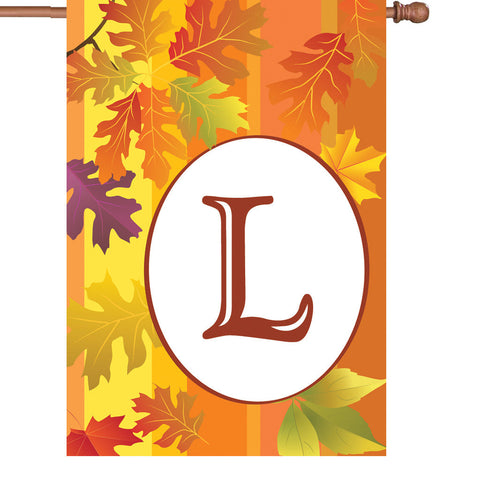 28 in. Fall Monogram Flag - L