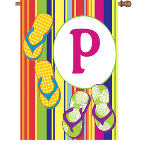 28 in. Summer Monogram Flag - P