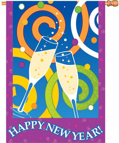 28 in. Flag - Happy New Year