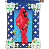 36 in. Elite Oversized Lattice Flag - Cardinal and Dogwood
