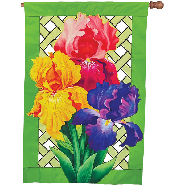 Elite Oversized Lattice Flag - Bearded Iris