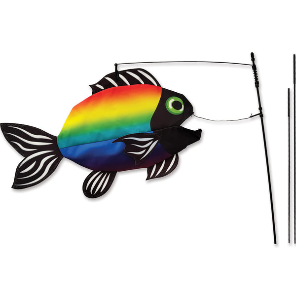 Swimming Fish Recumbent Bike Flag - Bright Rainbow