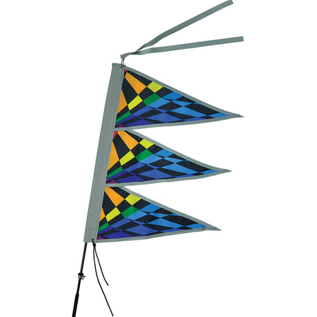 Tri-Stack Bike Flag - Rainbow Check