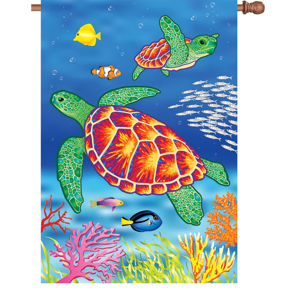 36 in. Elite Oversized House Flag - Sea Turtles