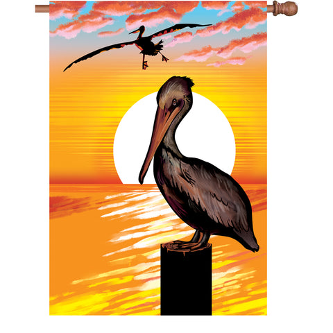 36 in. Elite Oversized House Flag - Pelican Silhoutte