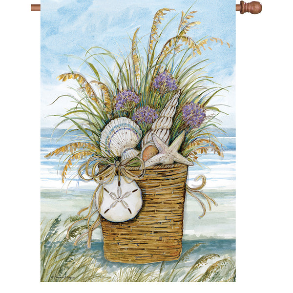 36 in. Elite Oversized House Flag - Shell Basket