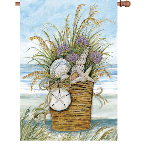 36 in. Elite Oversized House Flag - Shell Basket