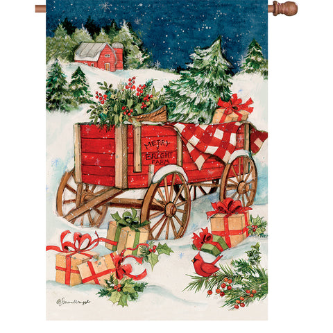 36 in. Elite Oversized House Flag - Christmas Wagon