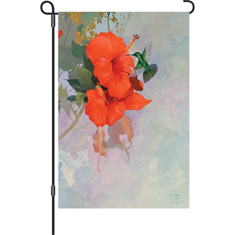 12 in. Flag - Hibiscus Hummingbird