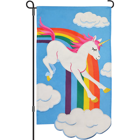13 in. Enhanced Flag - Rainbow Unicorn