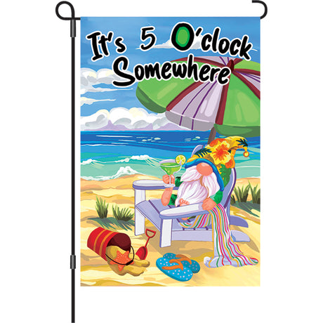 12 in. Flag - Beach Gnome