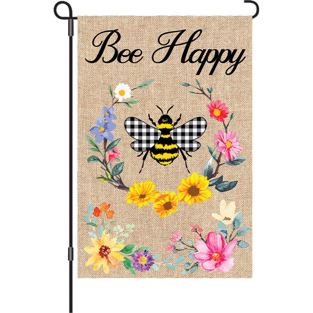 12 in. Flag - Bee Happy