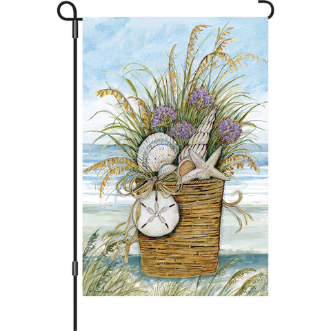 13 in. Elite Oversized Garden Flag - Shell Basket