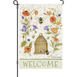 13 in. Elite Oversized Garden Flag - Bee Skep Flowers