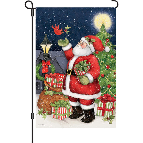 36 in. Elite Oversized House Flag - Santa with Cardinals