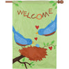 Applique Flag - Welcome Bluebirds