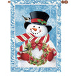 28 in. Flag - Snowman Wreath
