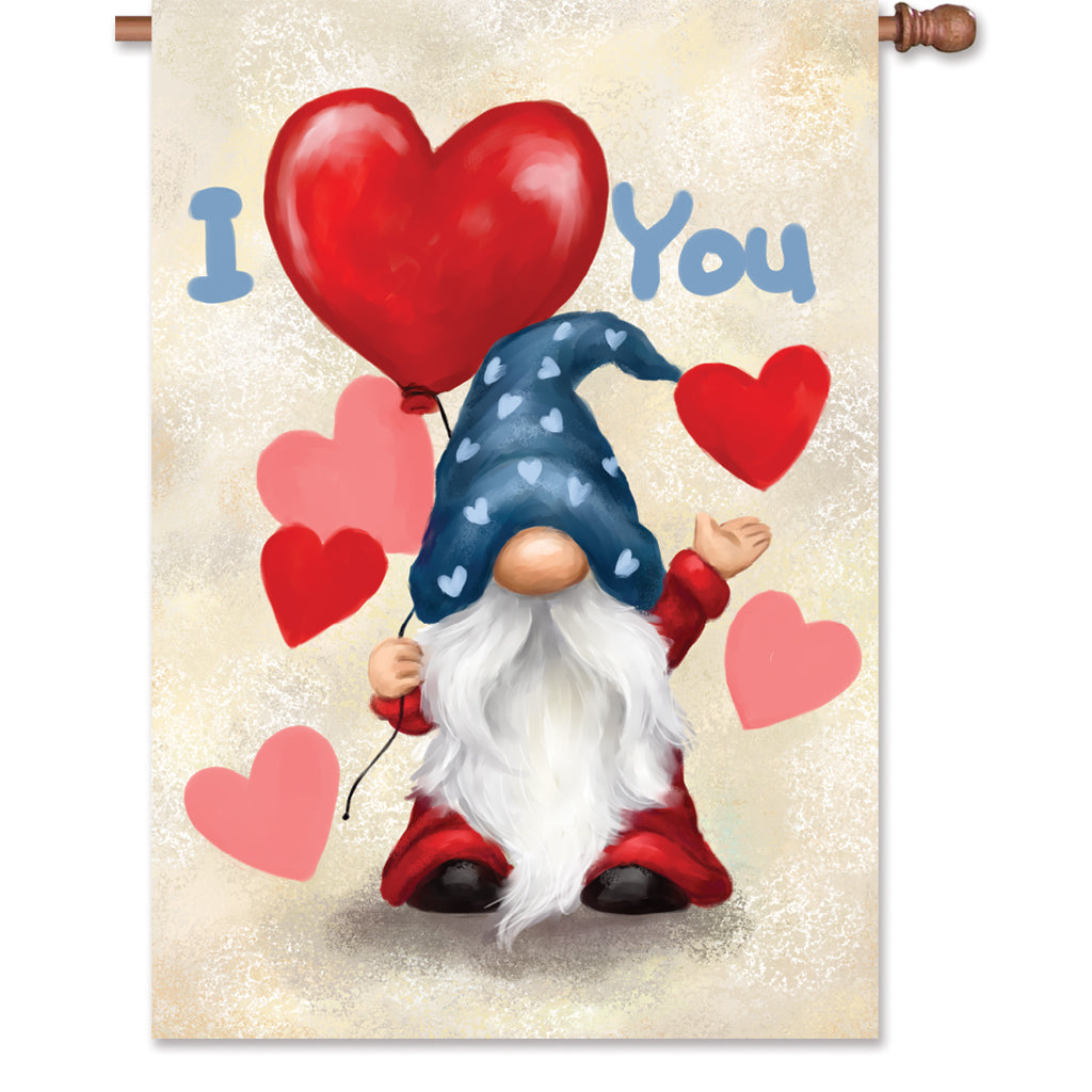 28 in. Flag - Valentine Gnome