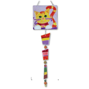 Glass Sun Catcher Mobile - Kitty