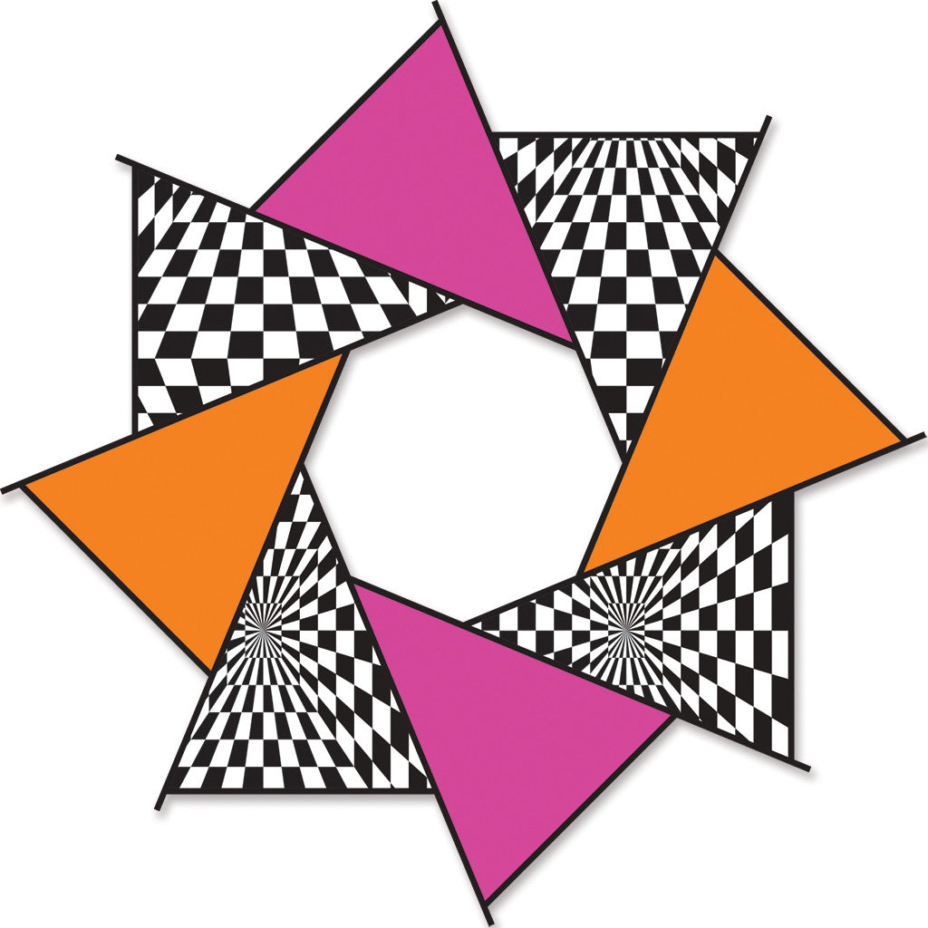 20 in. F-Stop Spinner for Kites and Line - Hot Op-Art