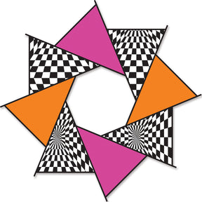 20 in. F-Stop Spinner for Kites and Line - Hot Op-Art