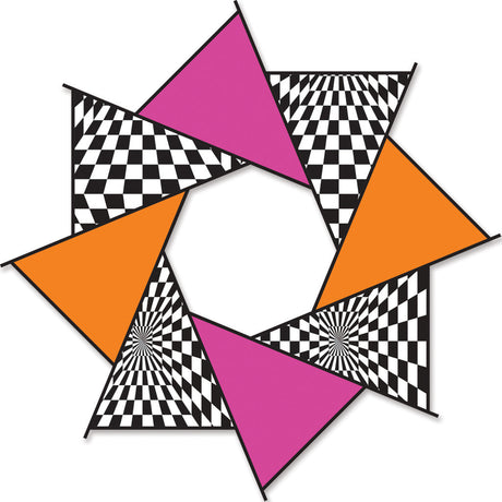 20 in. F-Stop Spinner for Kites and Line - Hot Op-Art