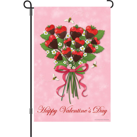 12 in. Flag - Strawberry Bouquet